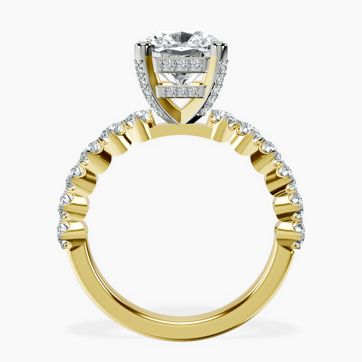 10kt Yellow Gold Caitronia Floating Side Stones Lab Diamond Ring side right image one
