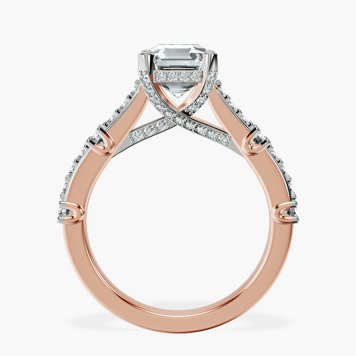 10kt Rose Gold Odyssey Hidden Halo Lab Diamond Ring side right image one