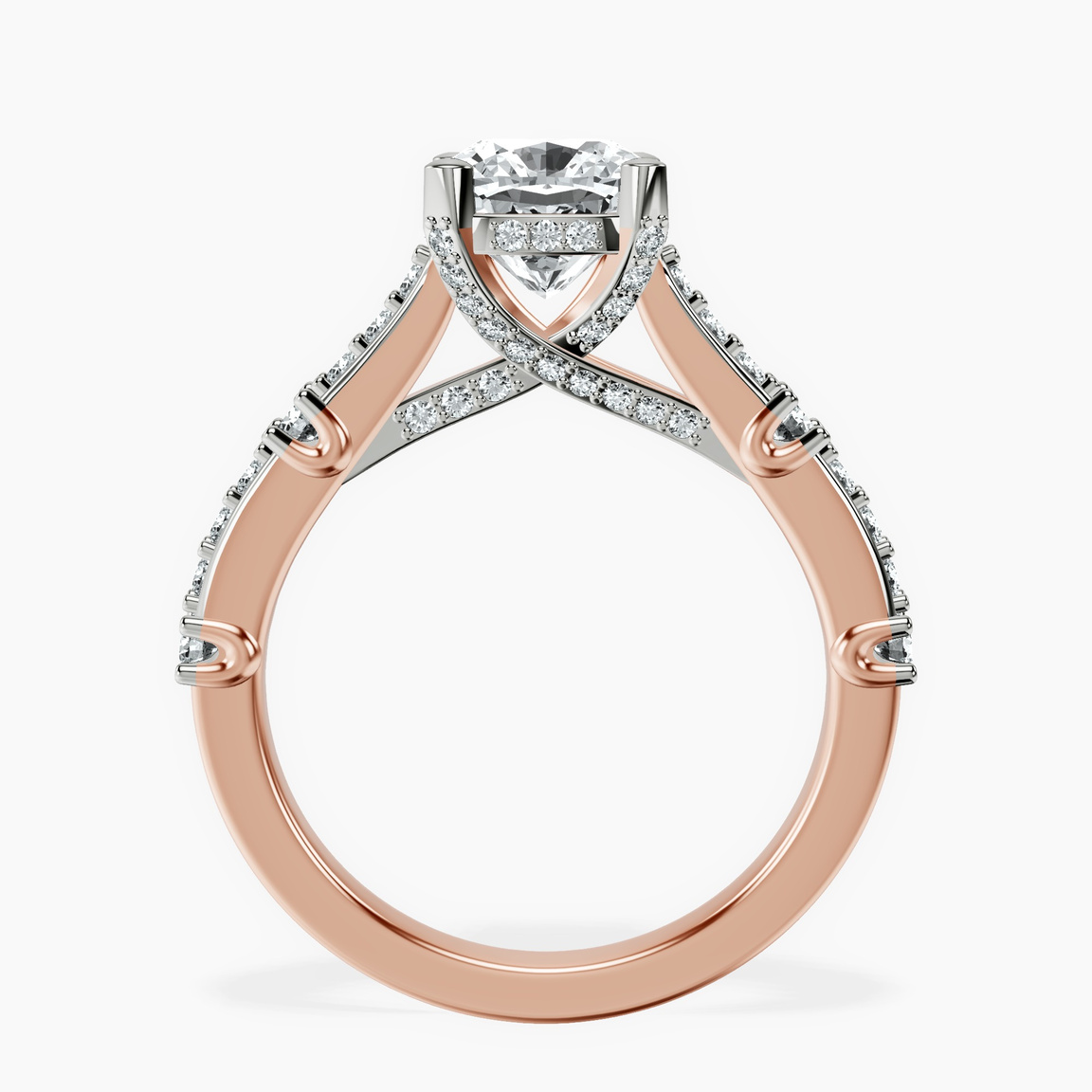 14kt Rose Gold Odyssey Hidden Halo Lab Diamond Ring side right image one