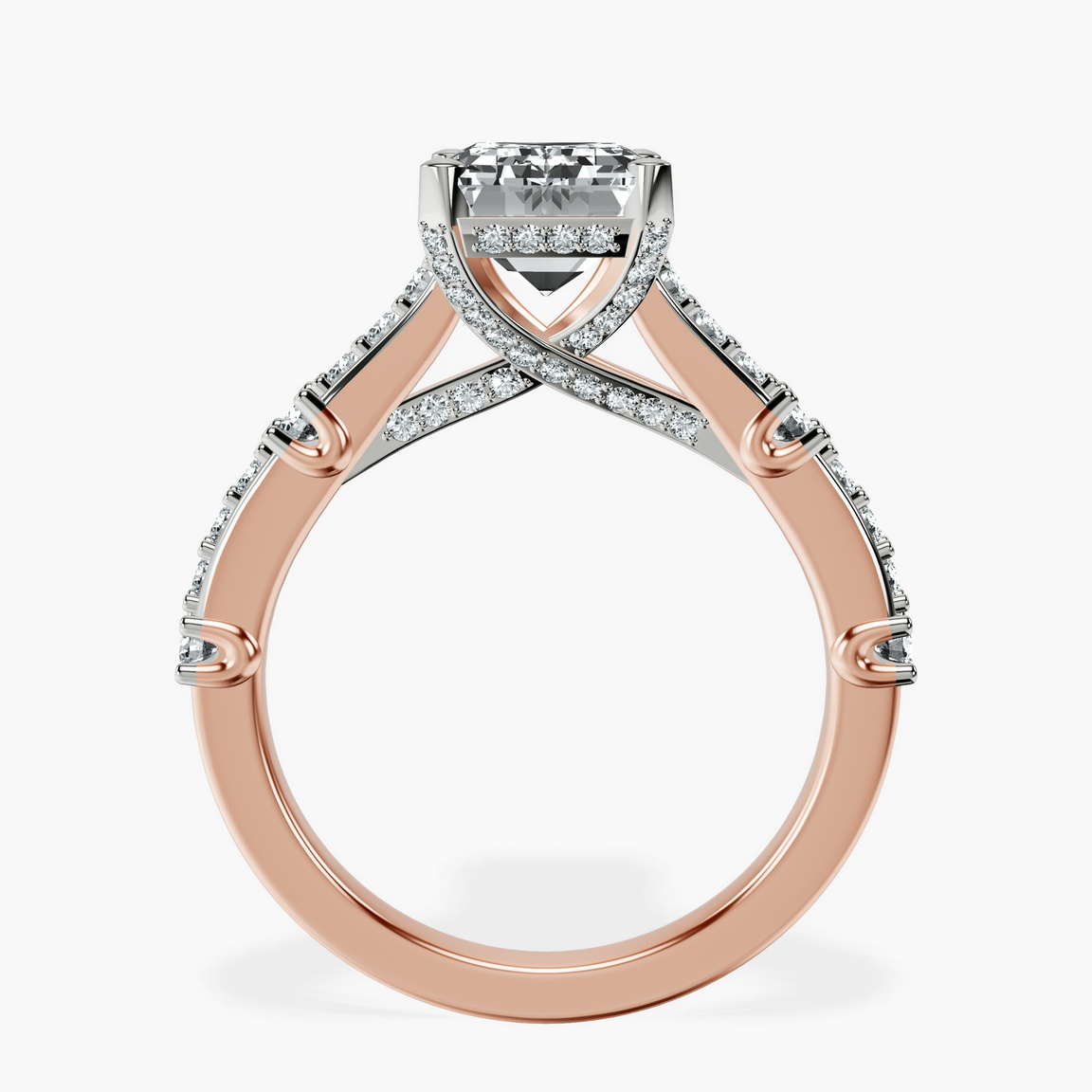 14kt Rose Gold Odyssey Hidden Halo Lab Diamond Ring side right image one