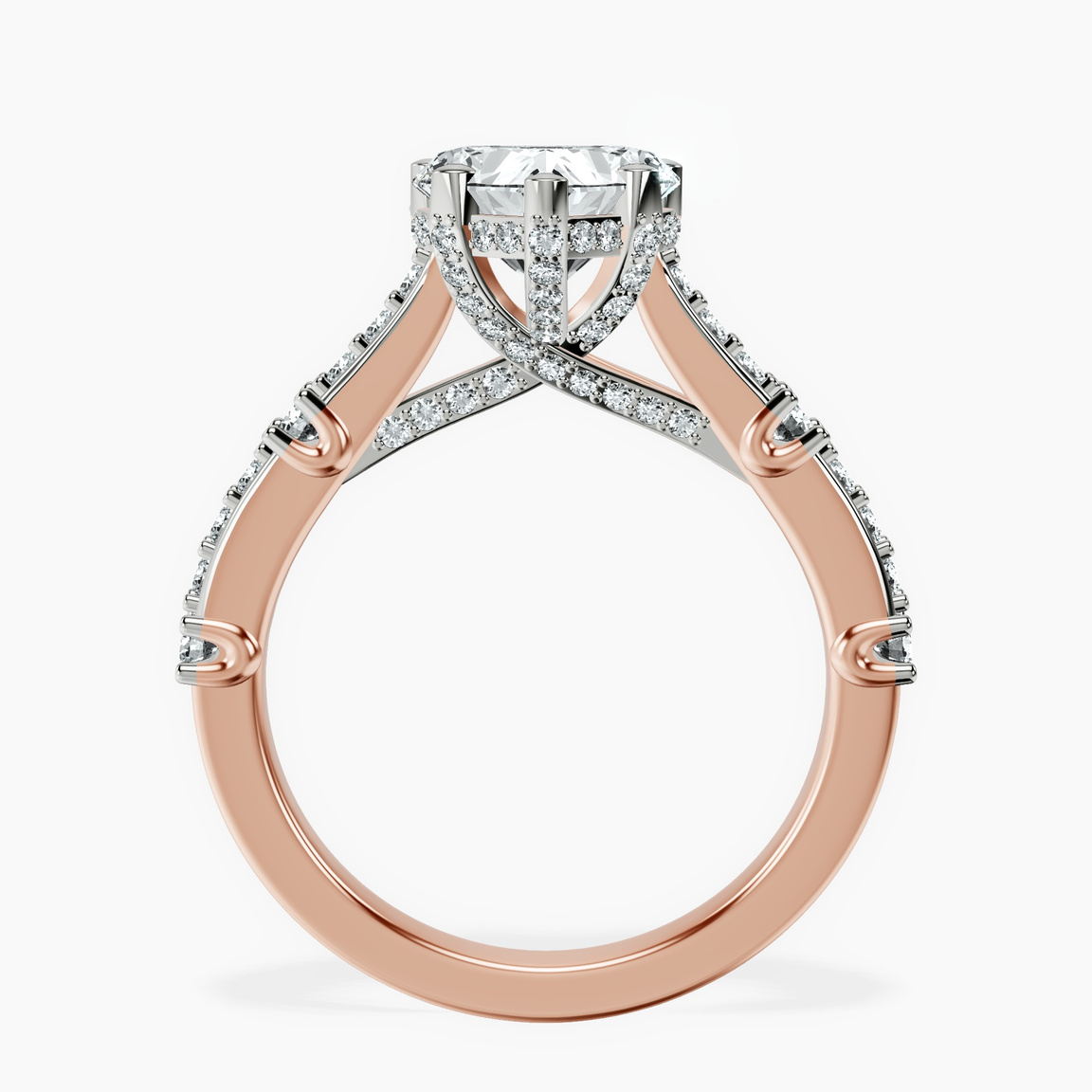 18kt Rose Gold Odyssey Hidden Halo Lab Diamond Ring side right image one
