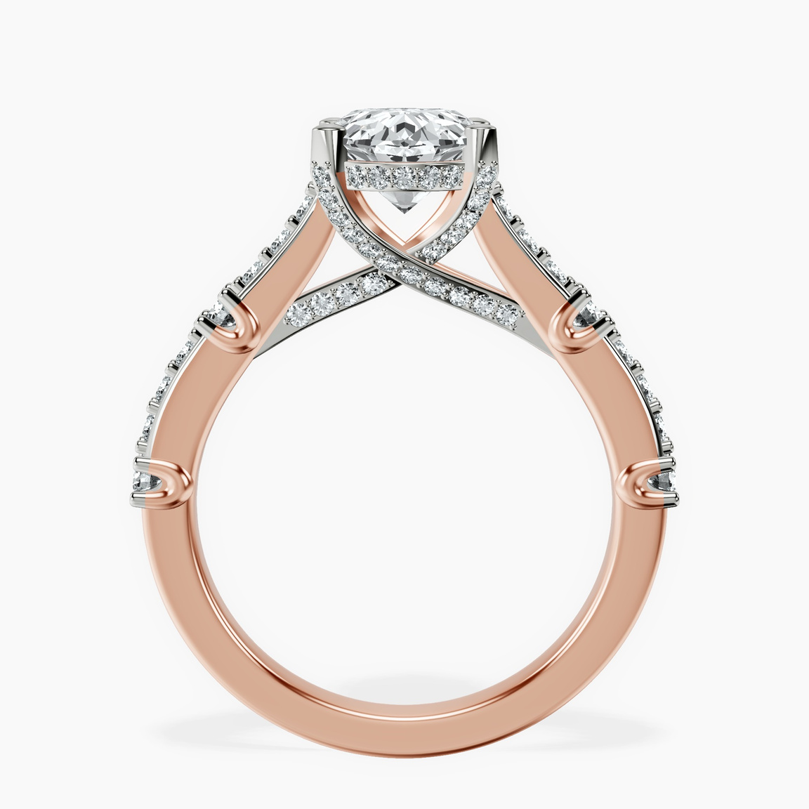 14kt Rose Gold Odyssey Hidden Halo Lab Diamond Ring side right image one