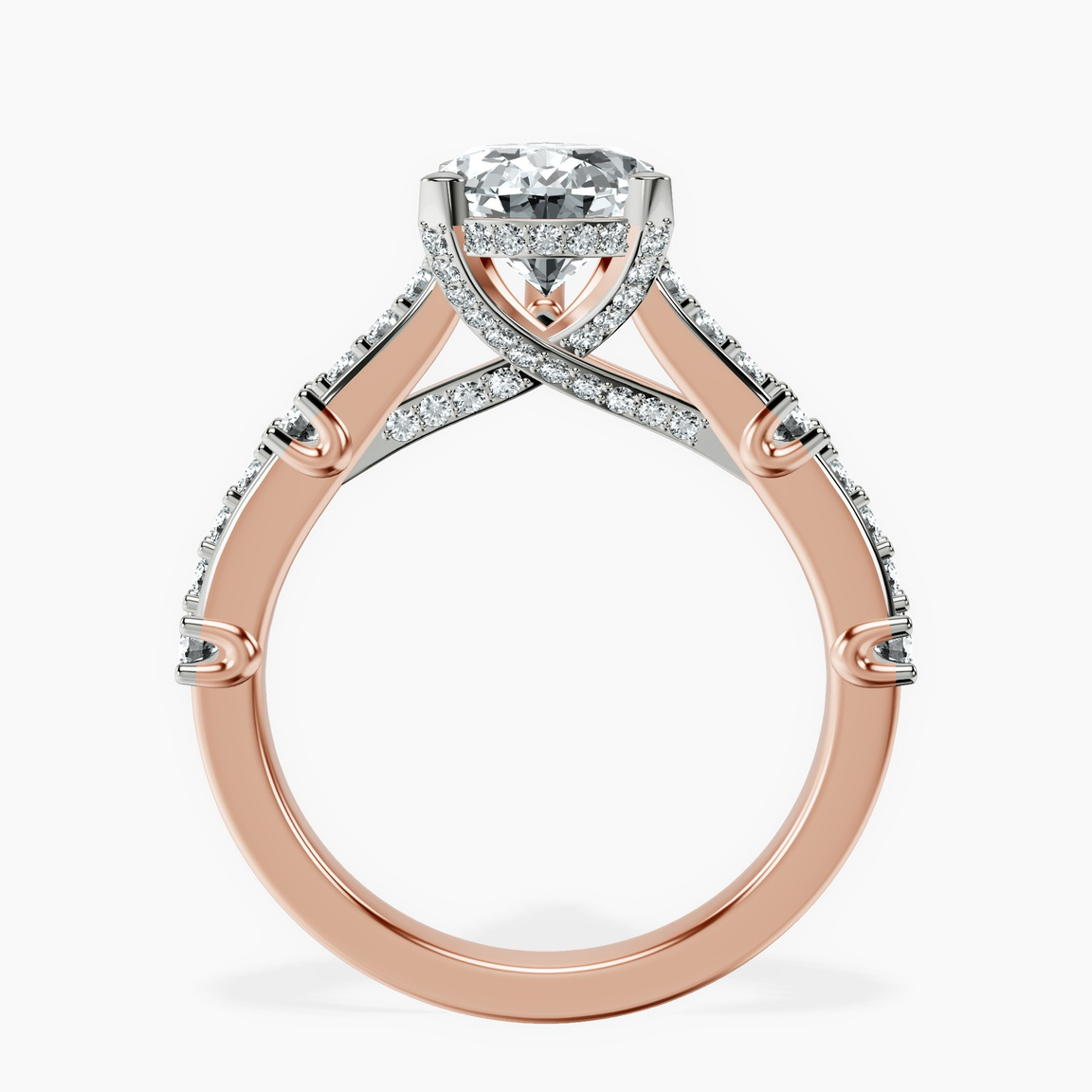 10kt Rose Gold Odyssey Hidden Halo Lab Diamond Ring side right image one