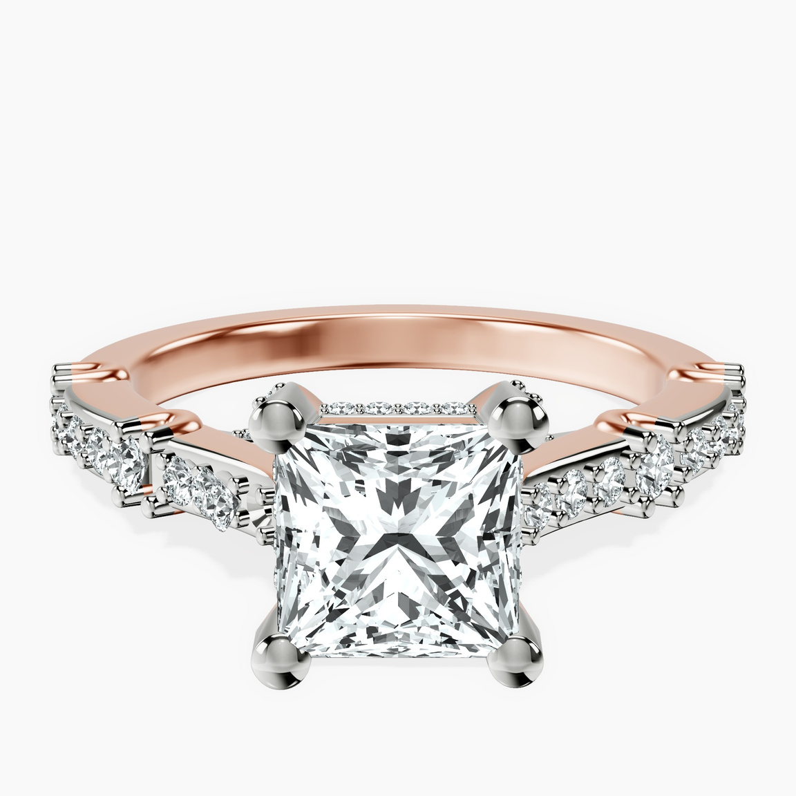 10kt Rose Gold Odyssey Hidden Halo Lab Diamond Ring front image