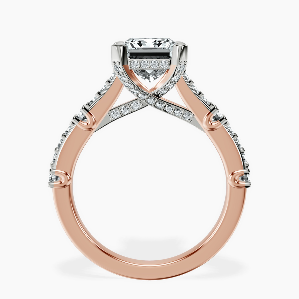 10kt Rose Gold Odyssey Hidden Halo Lab Diamond Ring side right image one