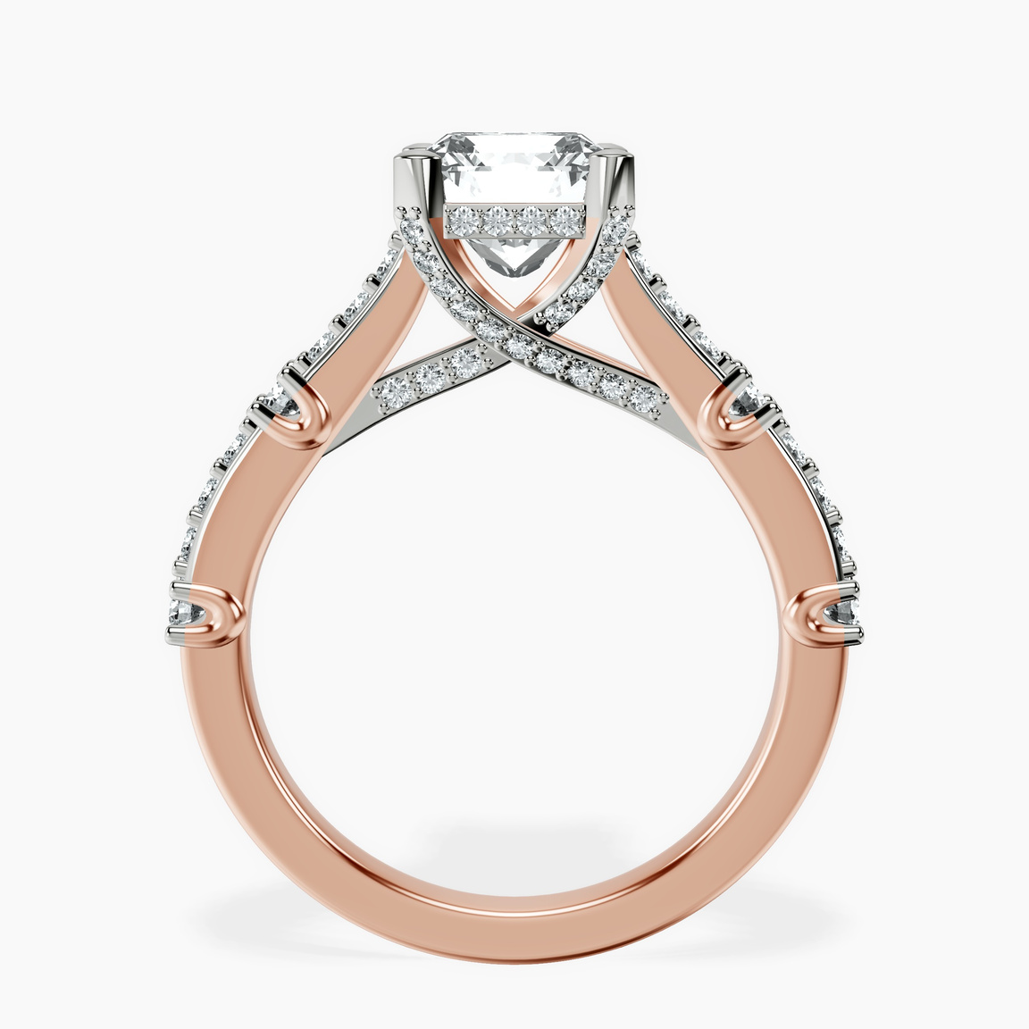 10kt Rose Gold Odyssey Hidden Halo Lab Diamond Ring side right image one