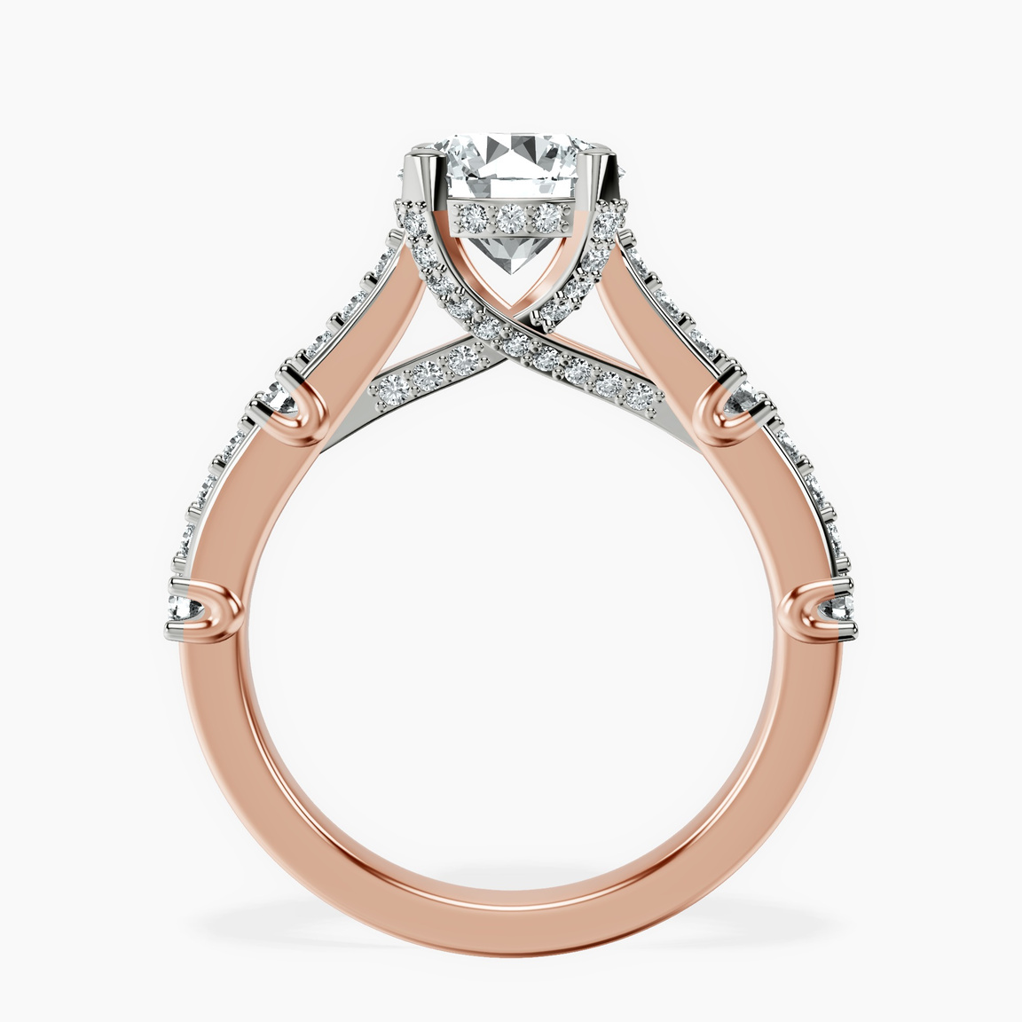 18kt Rose Gold Odyssey Hidden Halo Lab Diamond Ring side right image one