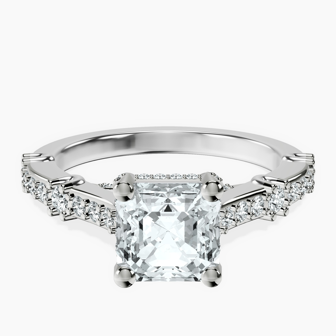 10kt White Gold Odyssey Hidden Halo Lab Diamond Ring front image