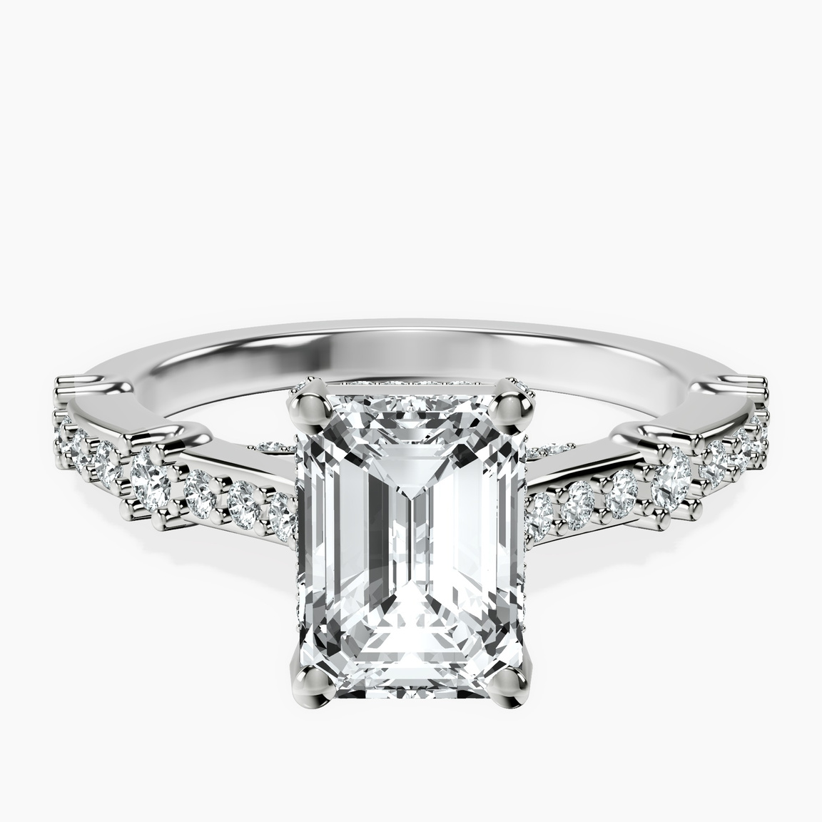 10kt White Gold Odyssey Hidden Halo Lab Diamond Ring front image