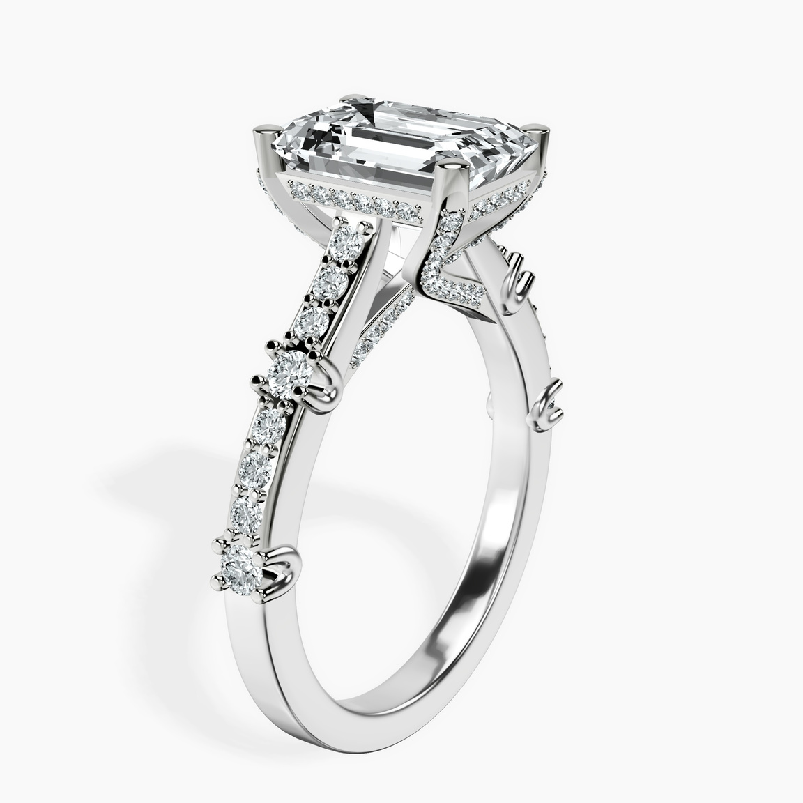 10kt White Gold Odyssey Hidden Halo Lab Diamond Ring standing product image one