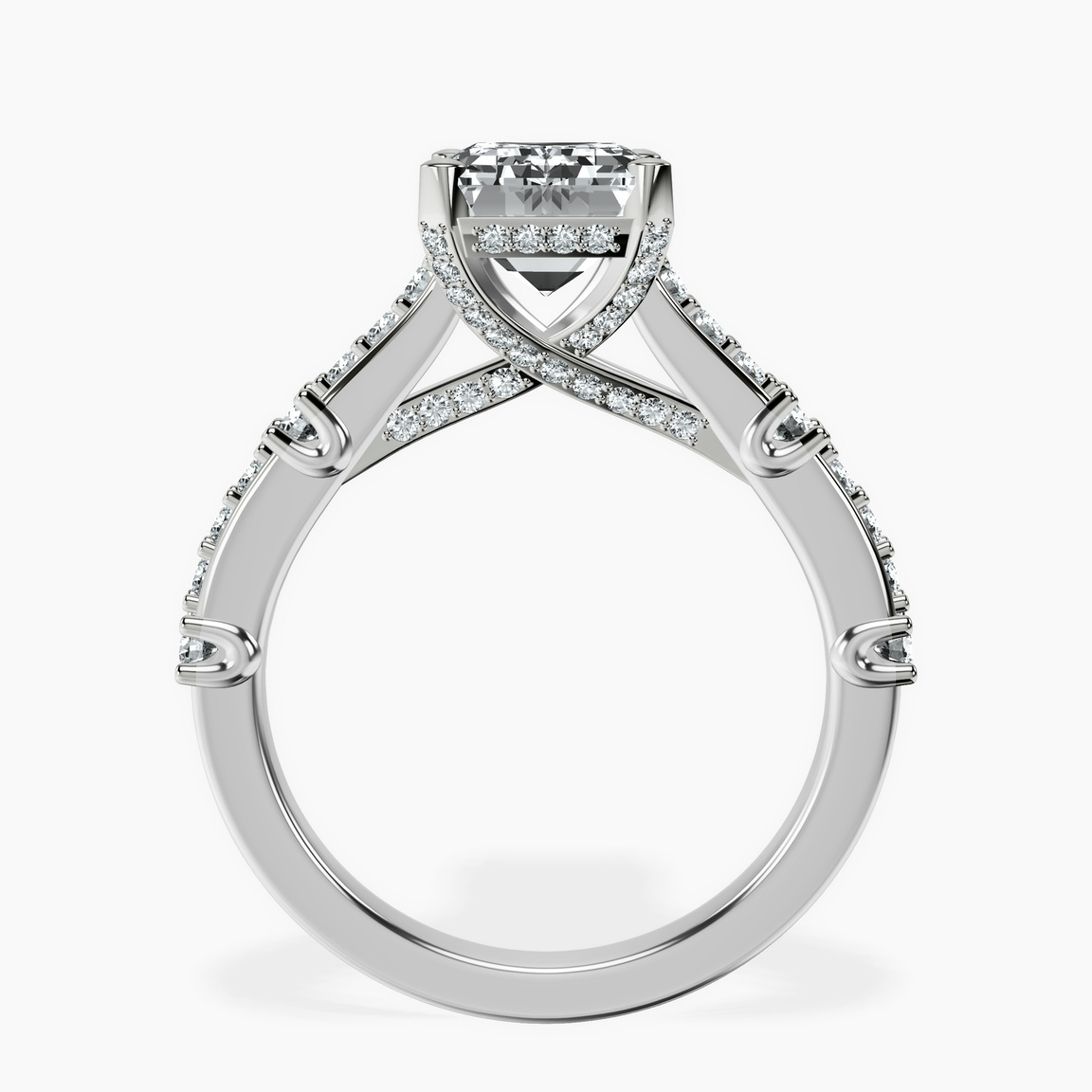 10kt White Gold Odyssey Hidden Halo Lab Diamond Ring side right image one