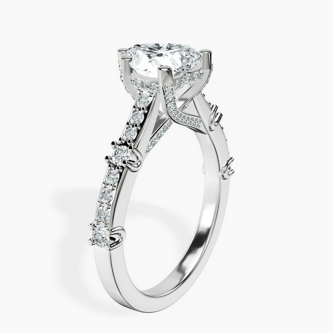 10kt White Gold Odyssey Hidden Halo Lab Diamond Ring standing product image one