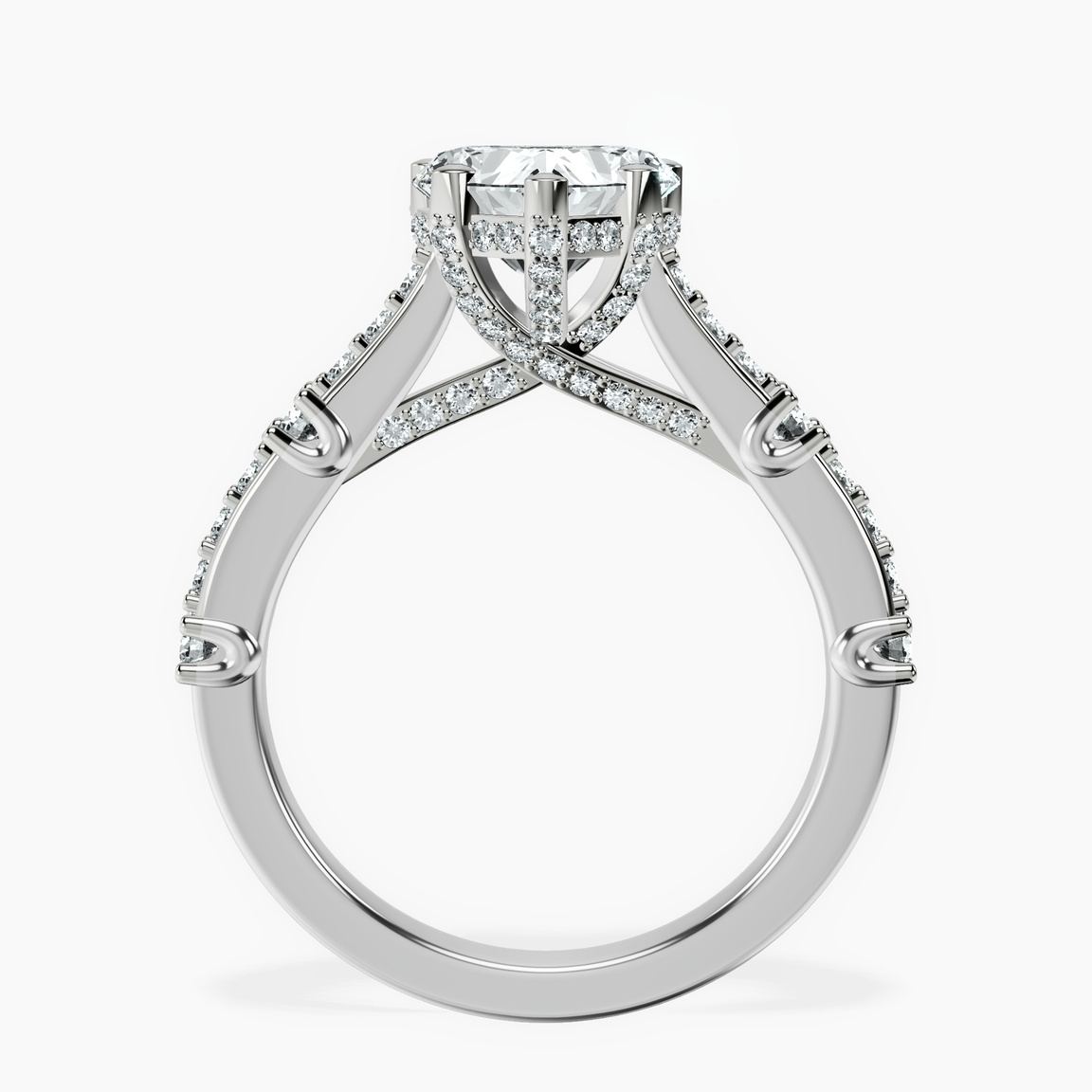 10kt White Gold Odyssey Hidden Halo Lab Diamond Ring side right image one