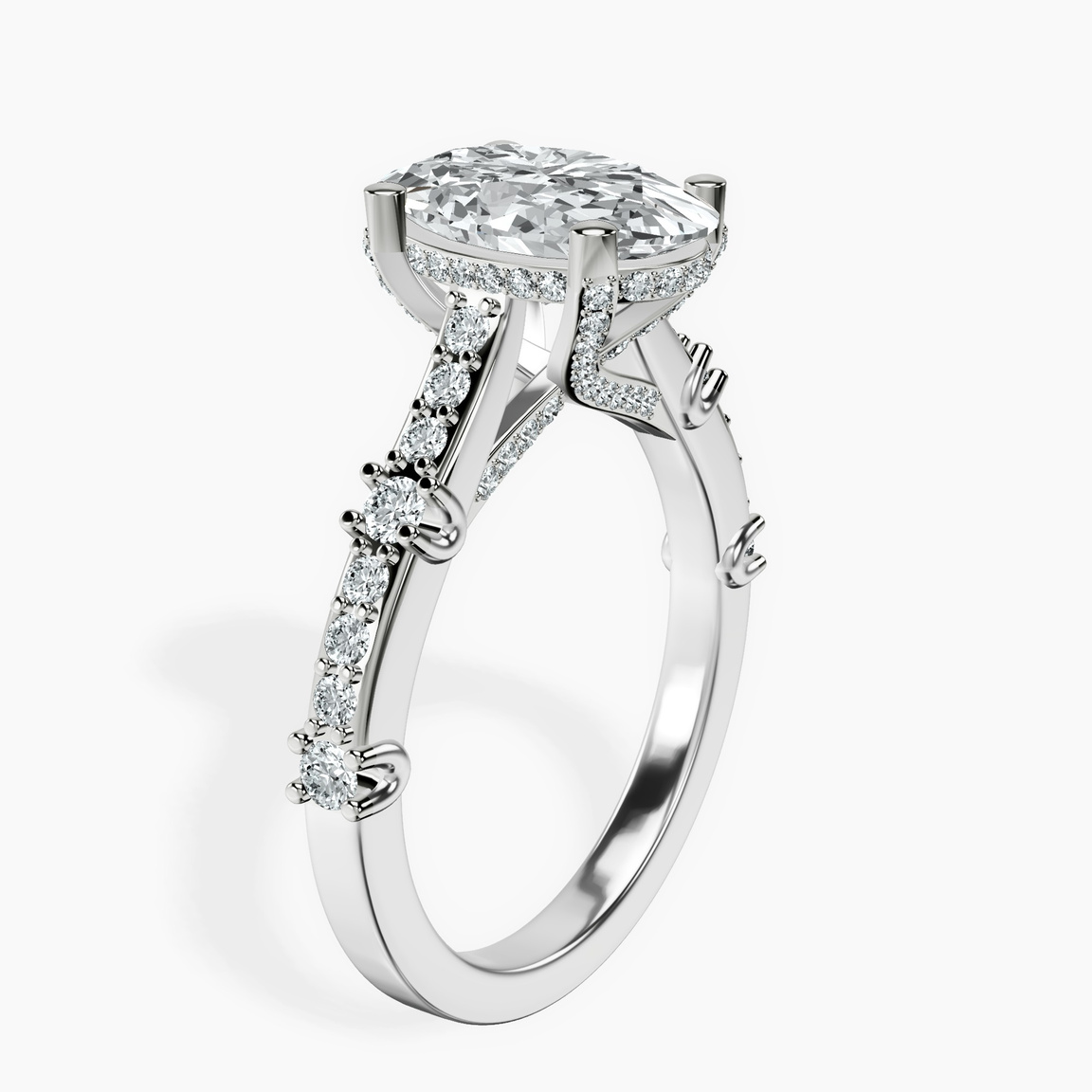 10kt White Gold Odyssey Hidden Halo Lab Diamond Ring standing product image one