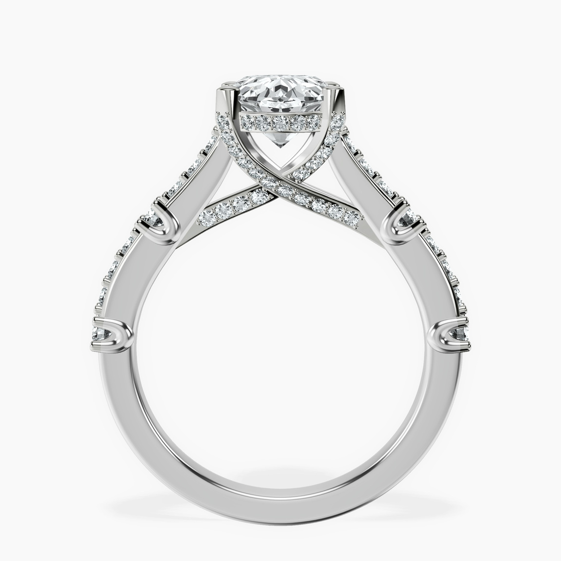 10kt White Gold Odyssey Hidden Halo Lab Diamond Ring side right image one