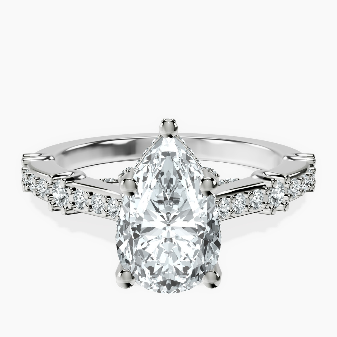 10kt White Gold Odyssey Hidden Halo Lab Diamond Ring front image