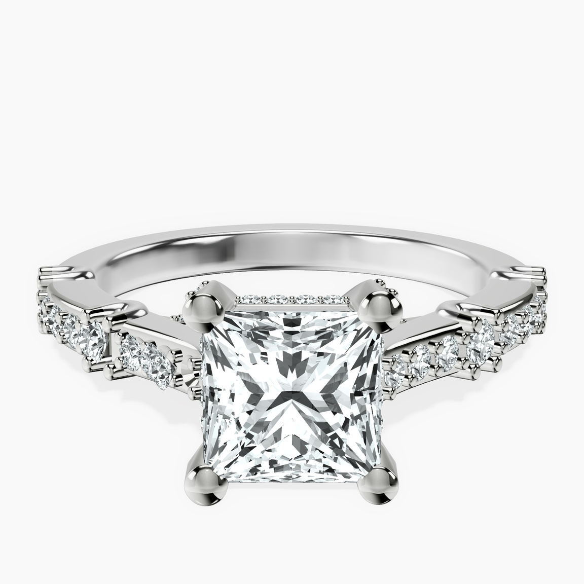 10kt White Gold Odyssey Hidden Halo Lab Diamond Ring front image
