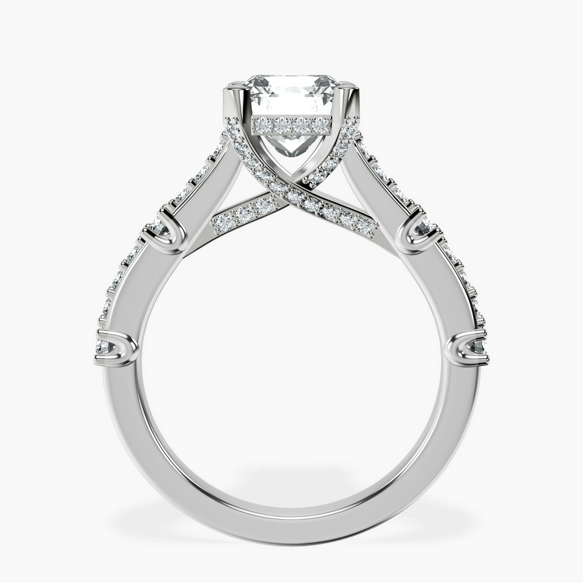 10kt White Gold Odyssey Hidden Halo Lab Diamond Ring side right image one