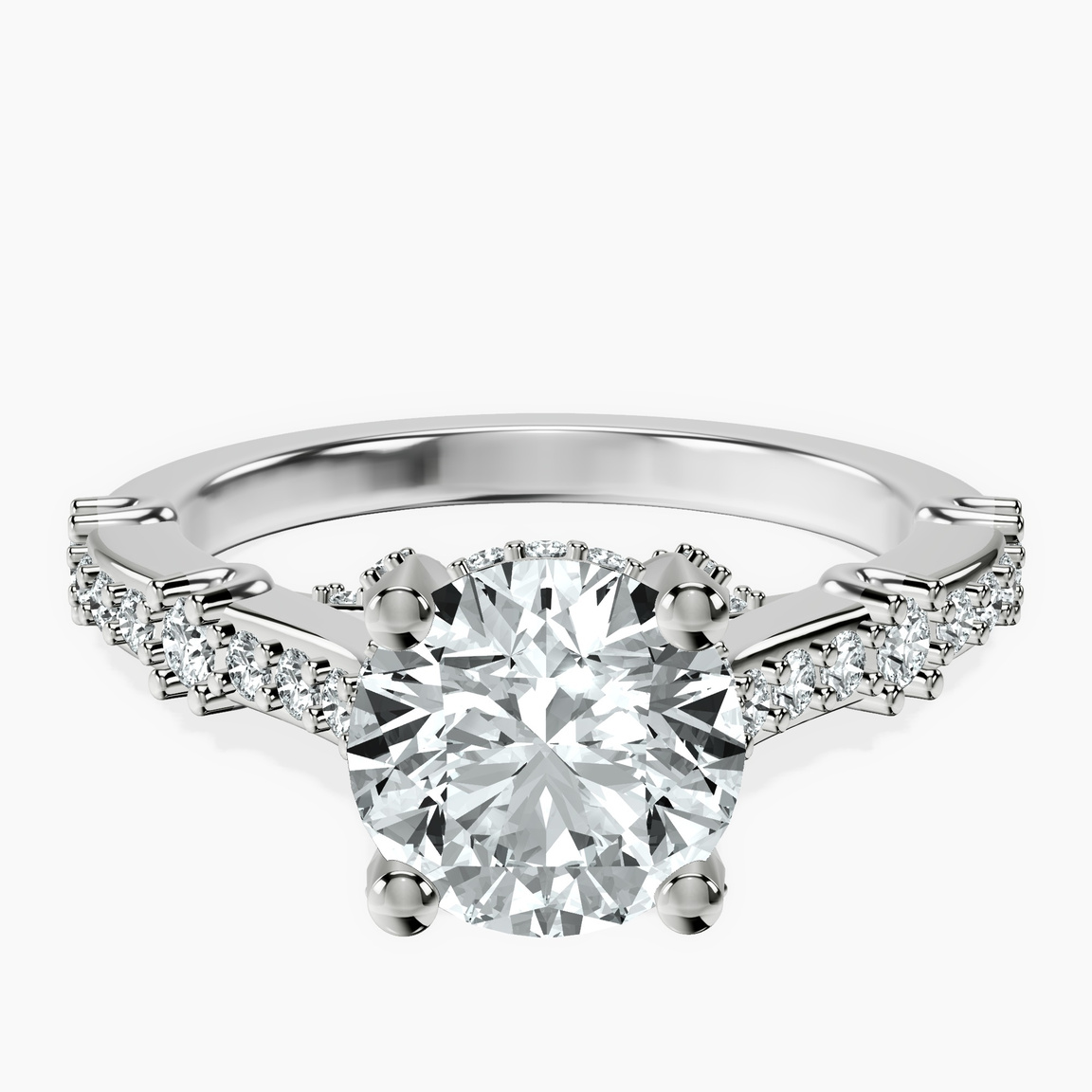 10kt White Gold Odyssey Hidden Halo Lab Diamond Ring front image