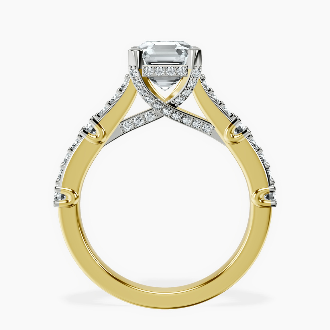 10kt Yellow Gold Odyssey Hidden Halo Lab Diamond Ring side right image one