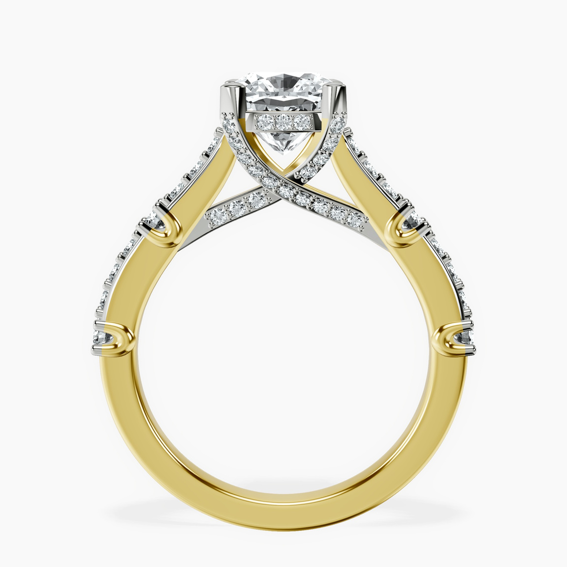 14kt Yellow Gold Odyssey Hidden Halo Lab Diamond Ring side right image one