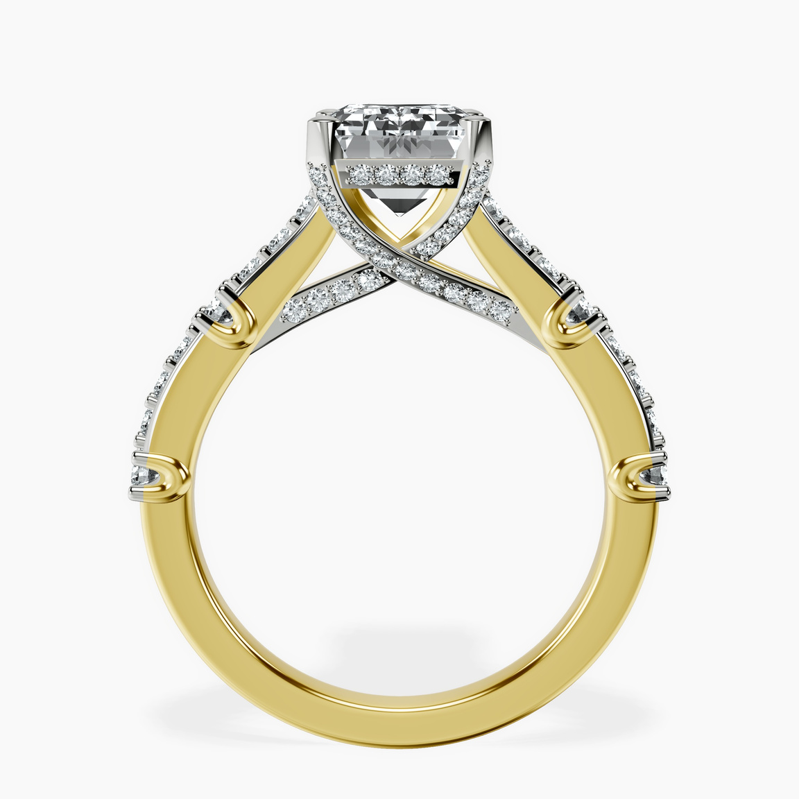 14kt Yellow Gold Odyssey Hidden Halo Lab Diamond Ring side right image one