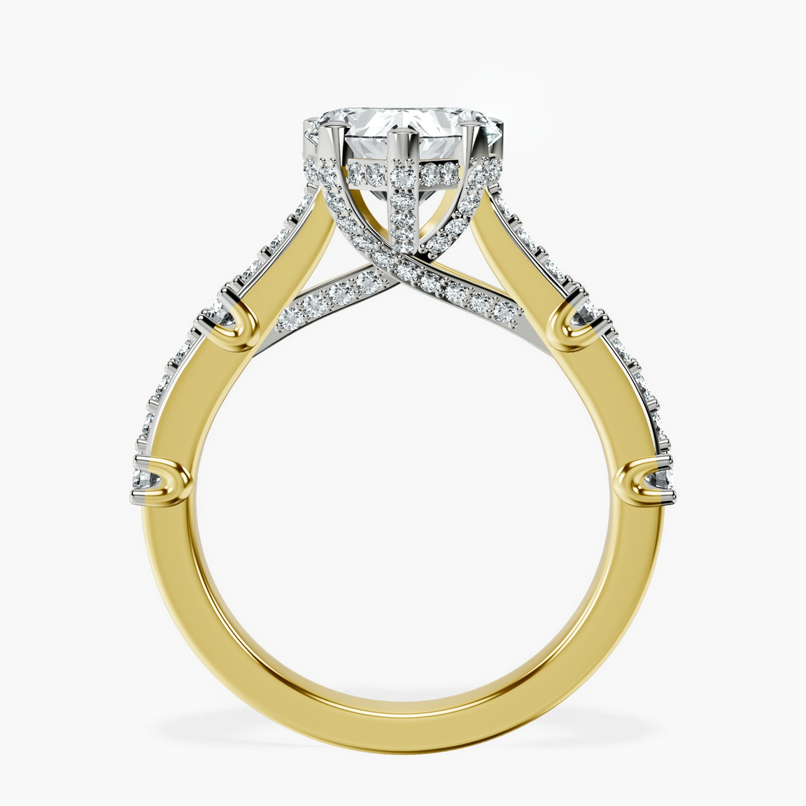 10kt Yellow Gold Odyssey Hidden Halo Lab Diamond Ring side right image one
