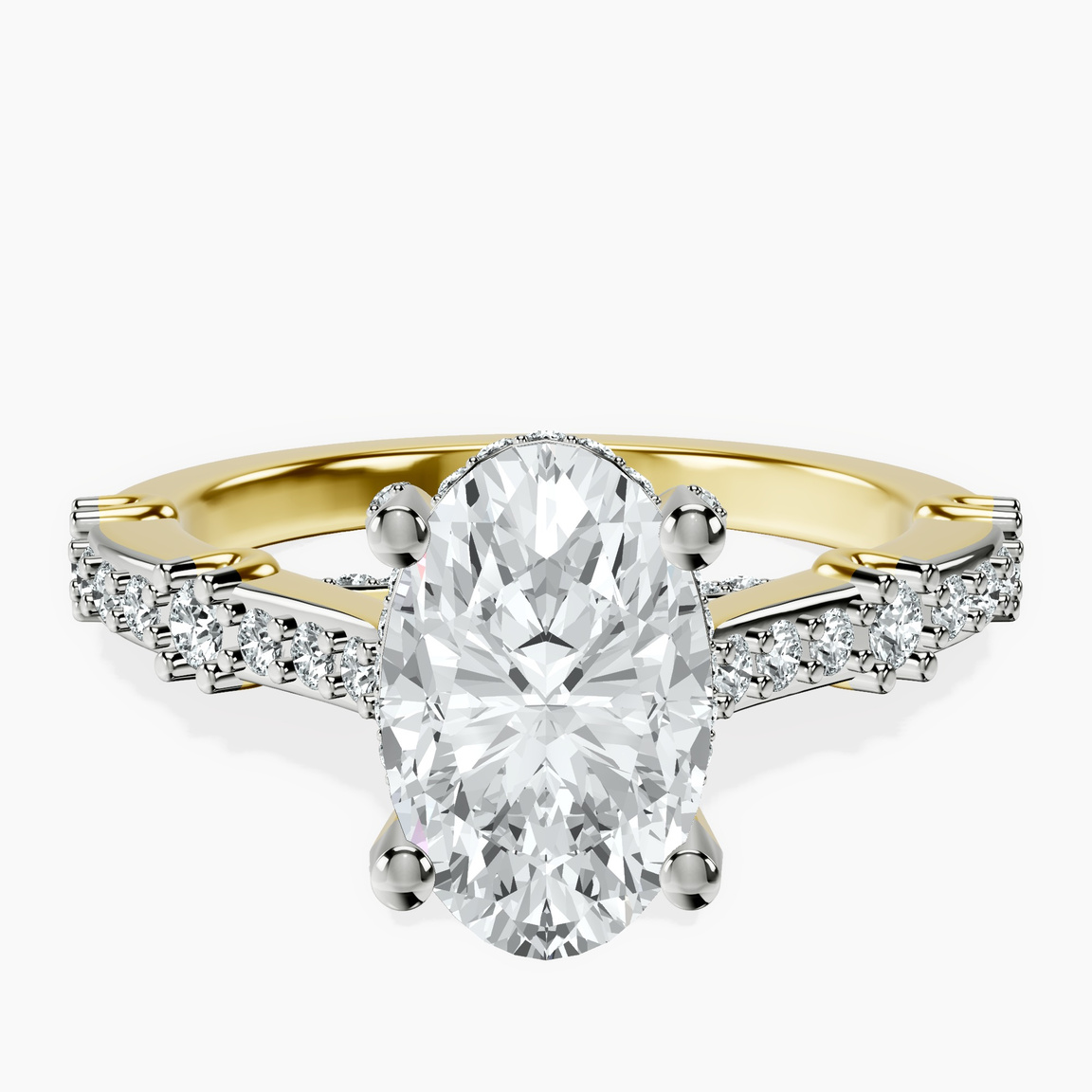14kt Yellow Gold Odyssey Hidden Halo Lab Diamond Ring front image