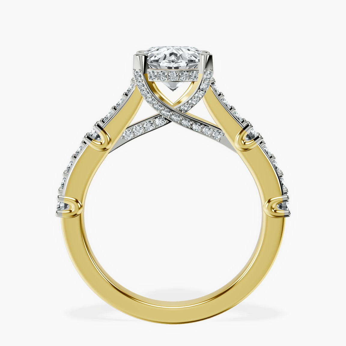 14kt Yellow Gold Odyssey Hidden Halo Lab Diamond Ring side right image one