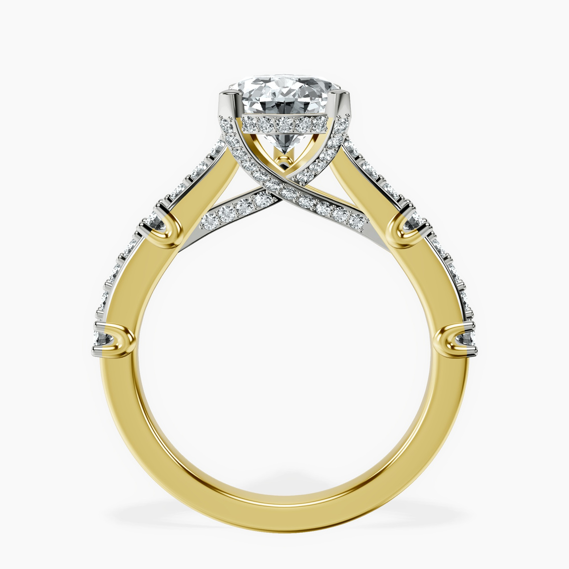 10kt Yellow Gold Odyssey Hidden Halo Lab Diamond Ring side right image one