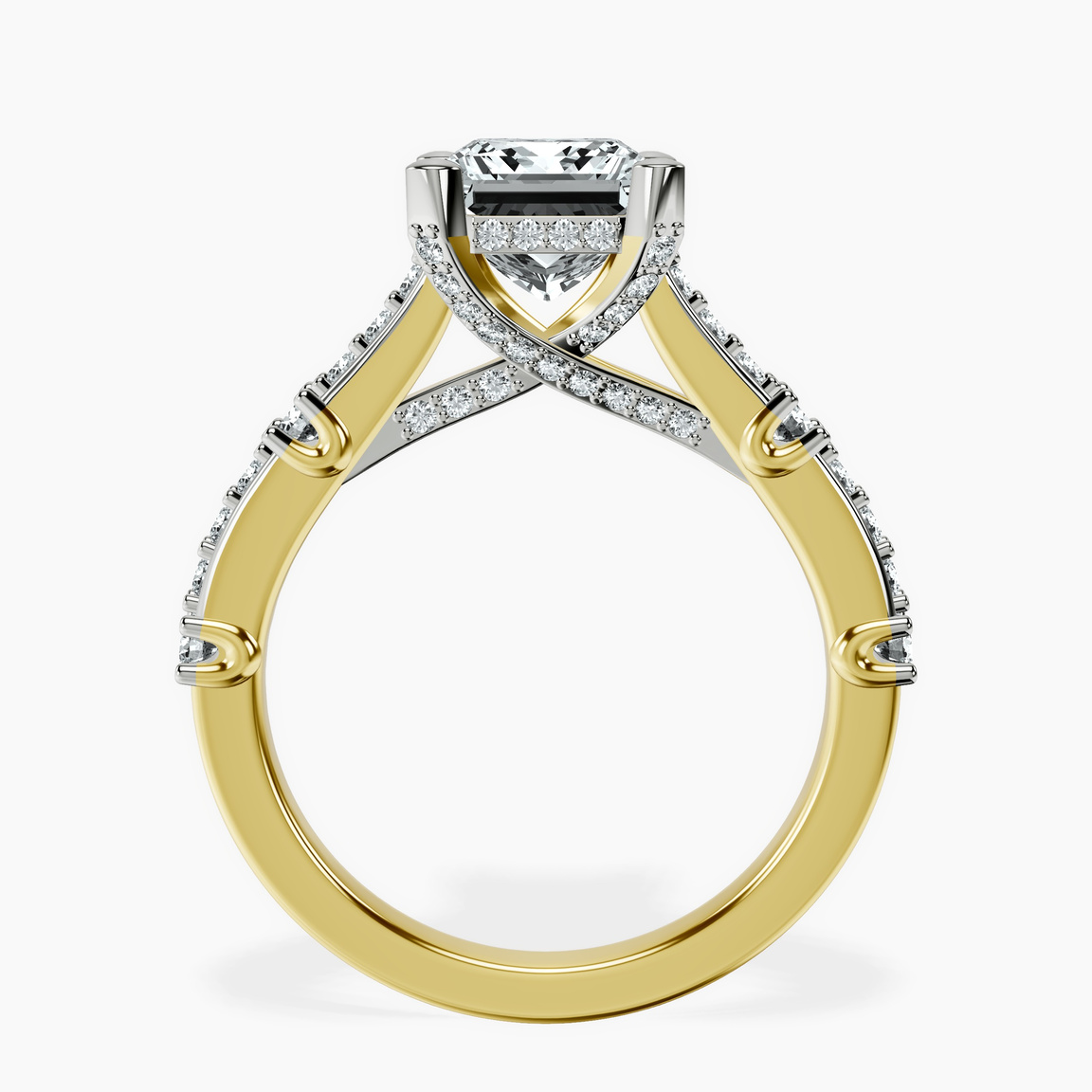 10kt Yellow Gold Odyssey Hidden Halo Lab Diamond Ring side right image one