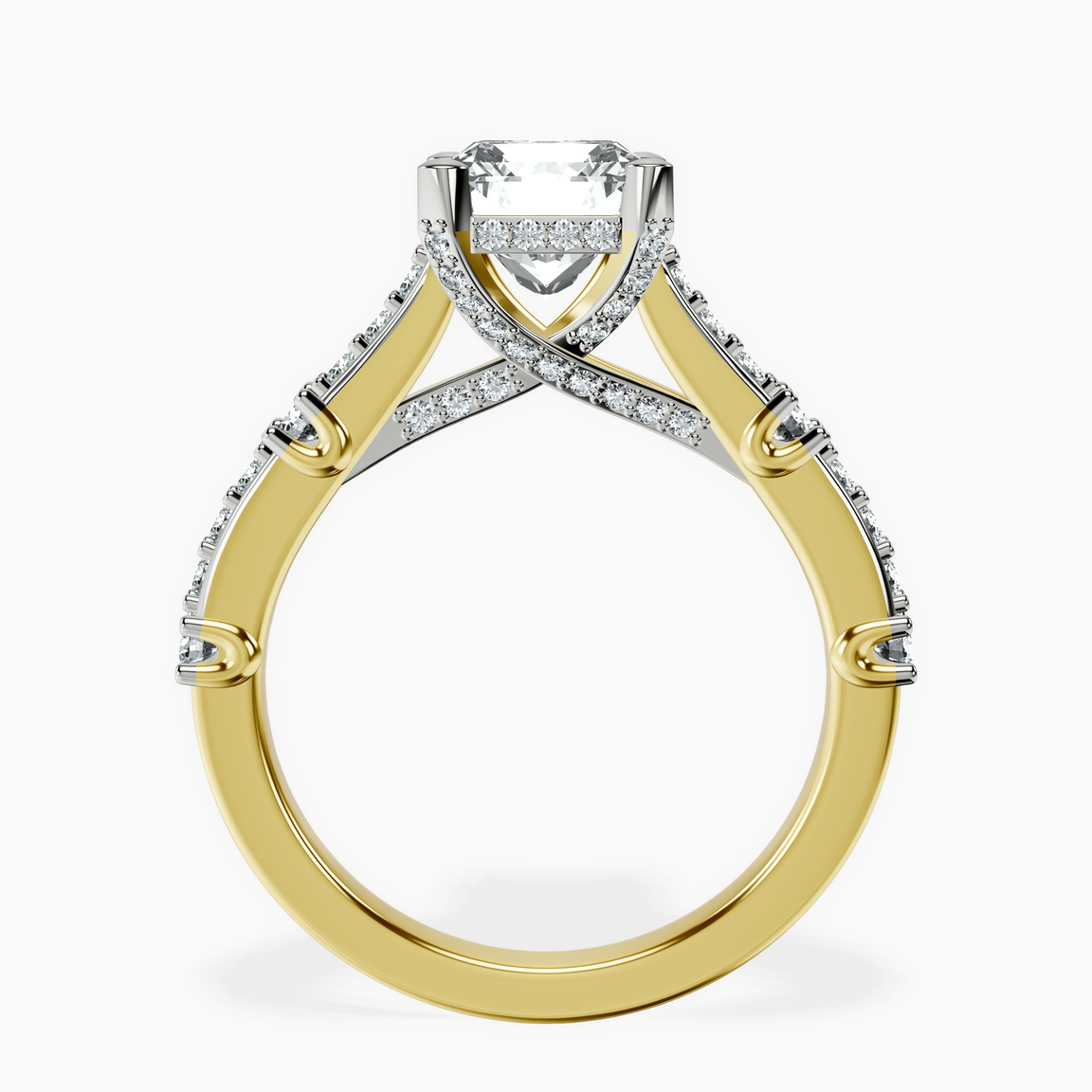 10kt Yellow Gold Odyssey Hidden Halo Lab Diamond Ring side right image one
