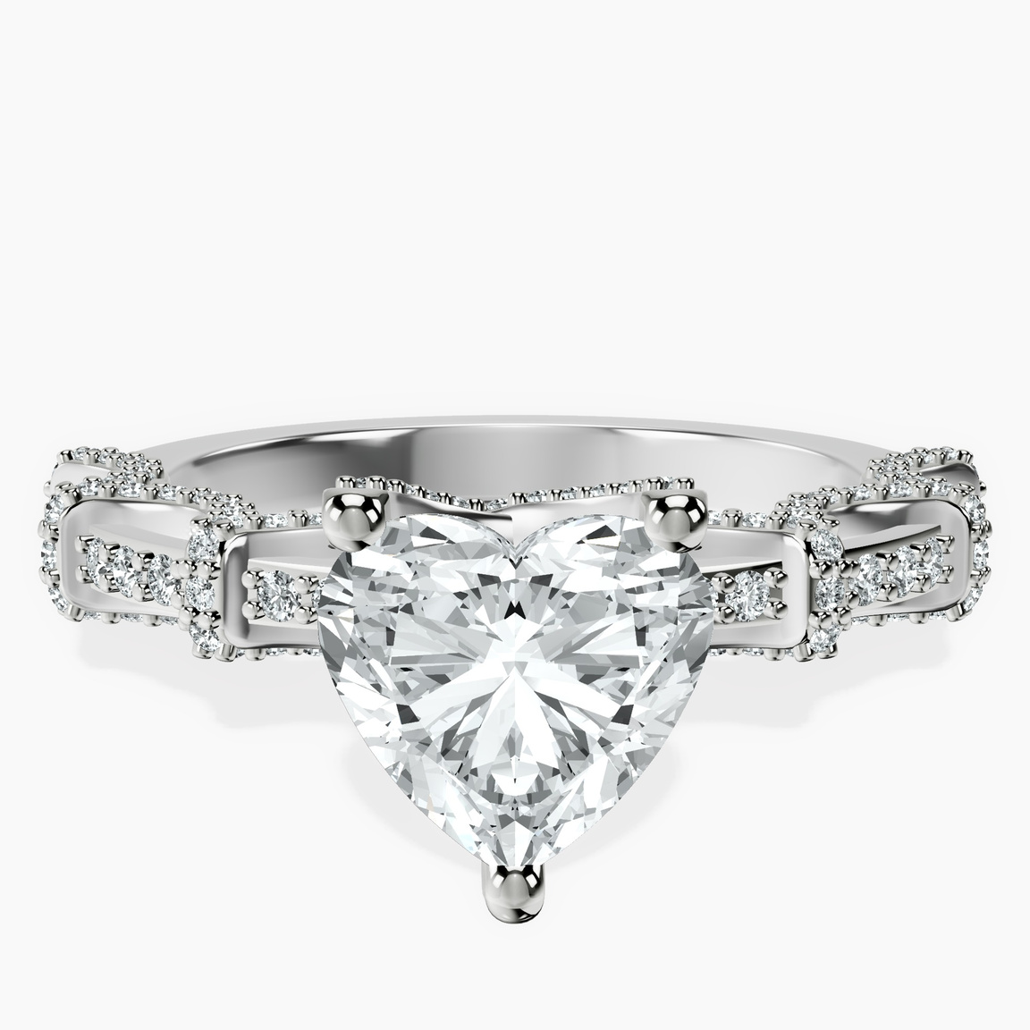 Platinum Ciara Petite Station Style Lab Diamond Ring front image