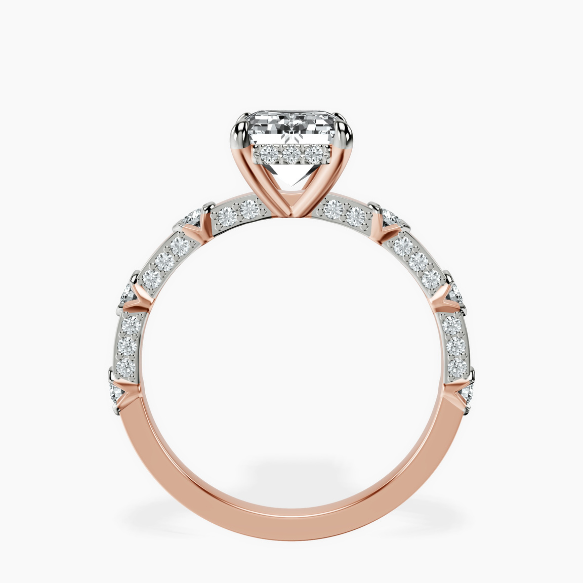 10kt Rose Gold Majestic Love Lab Diamond Accent Ring side right image one
