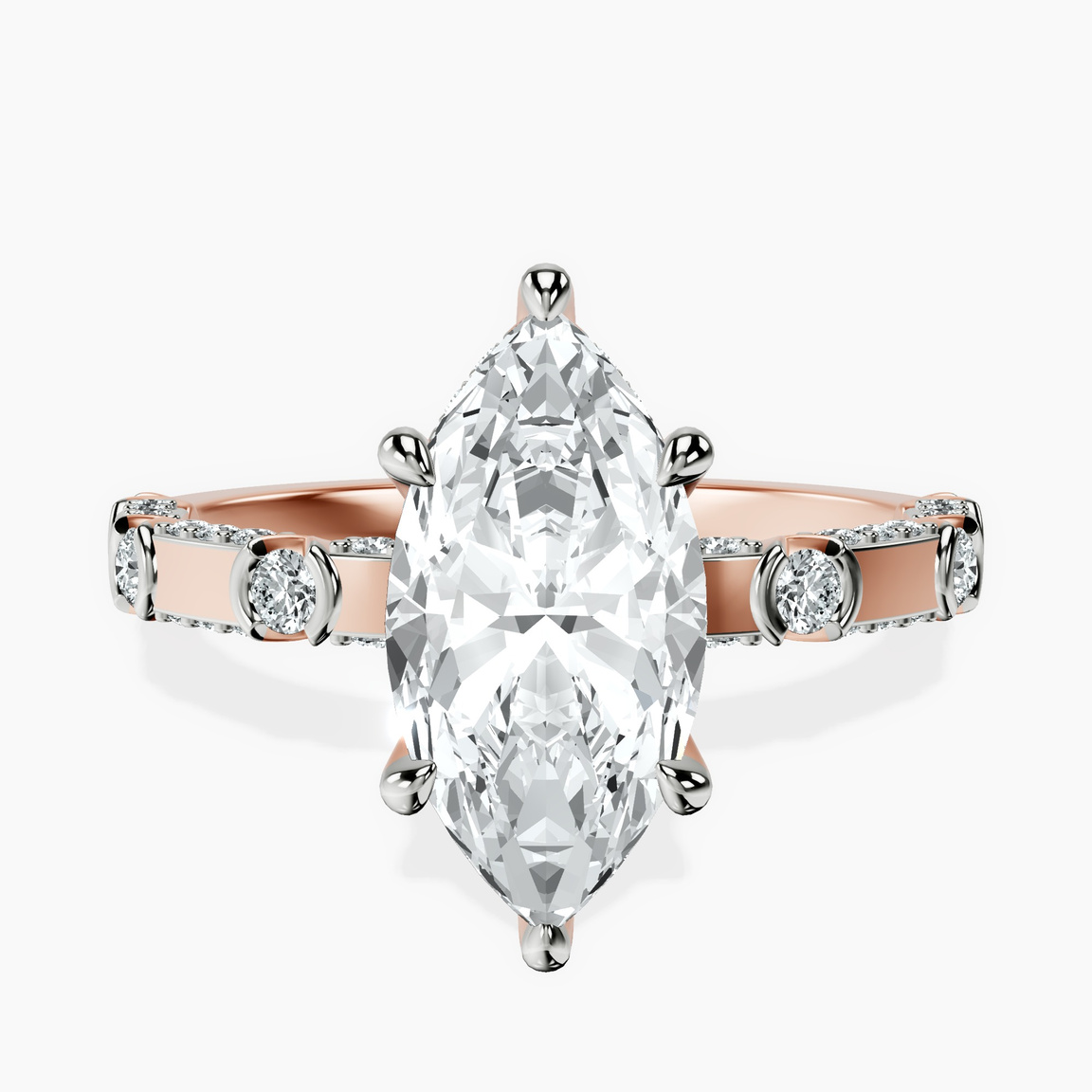 9ct Rose Gold Majestic Love Lab Diamond Accent Ring front image