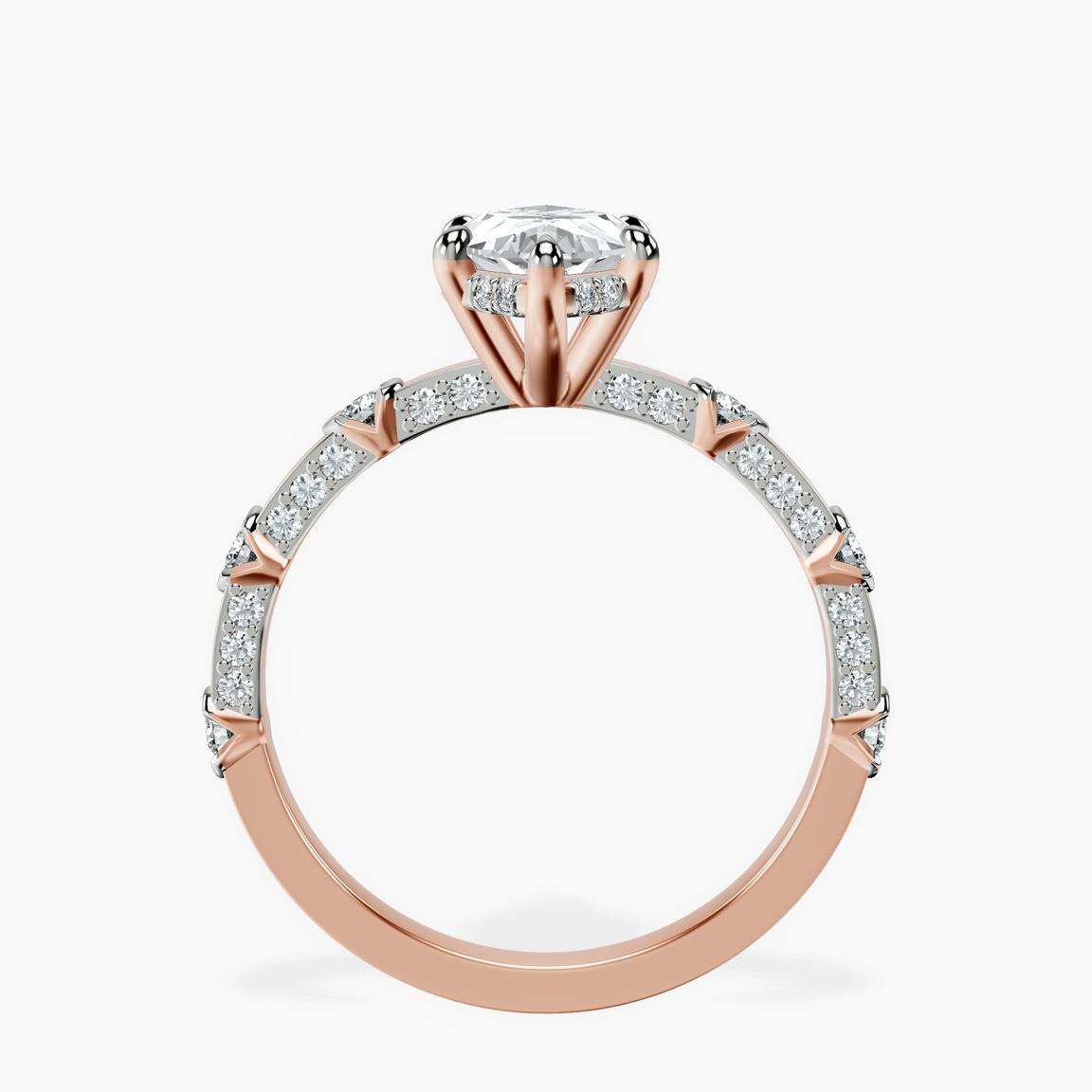 9ct Rose Gold Majestic Love Lab Diamond Accent Ring side right image one
