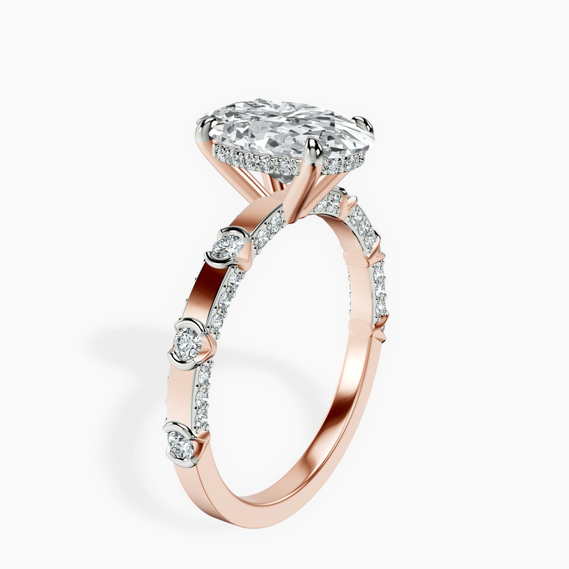 14kt Rose Gold Majestic Love Lab Diamond Accent Ring standing product image one