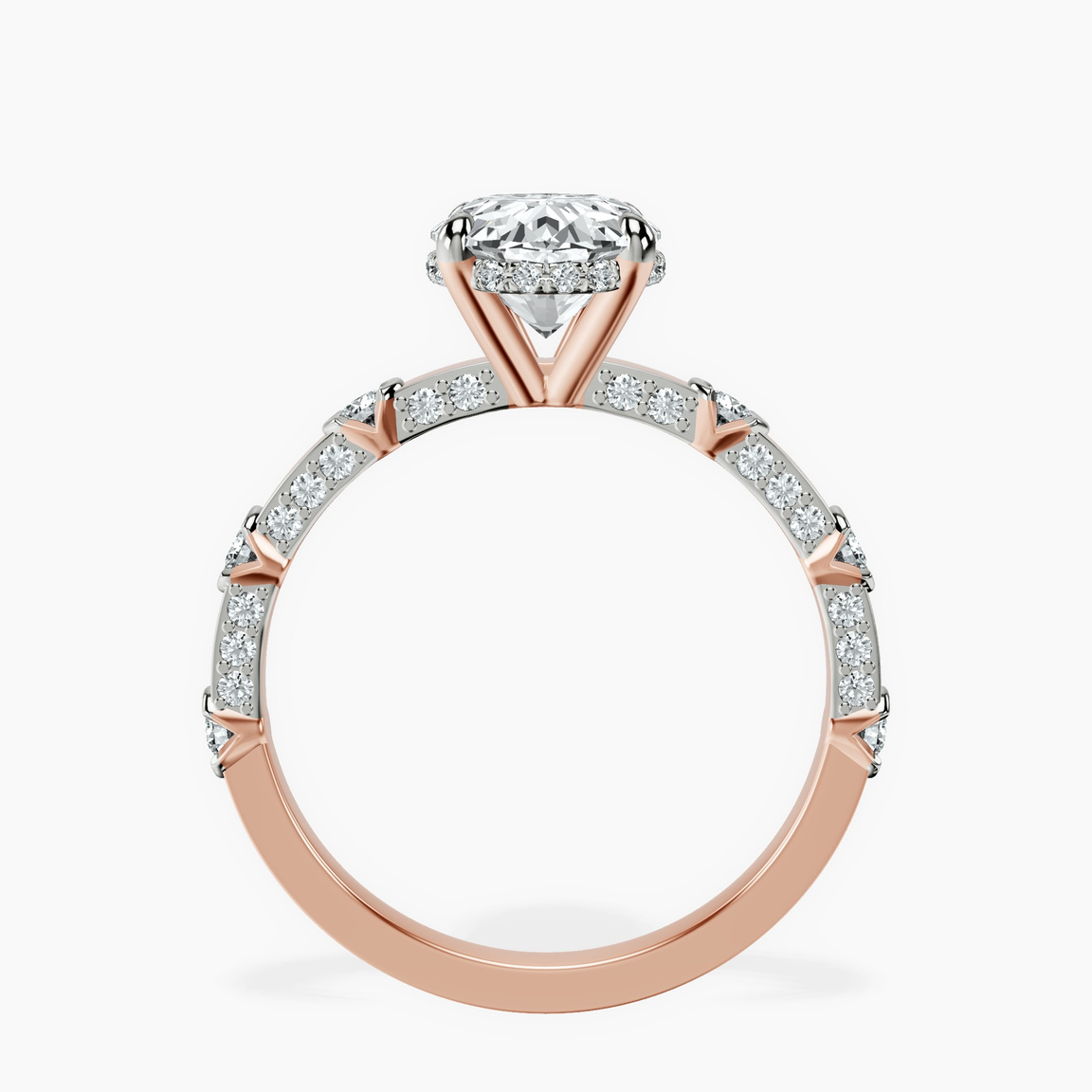 14kt Rose Gold Majestic Love Lab Diamond Accent Ring side right image one
