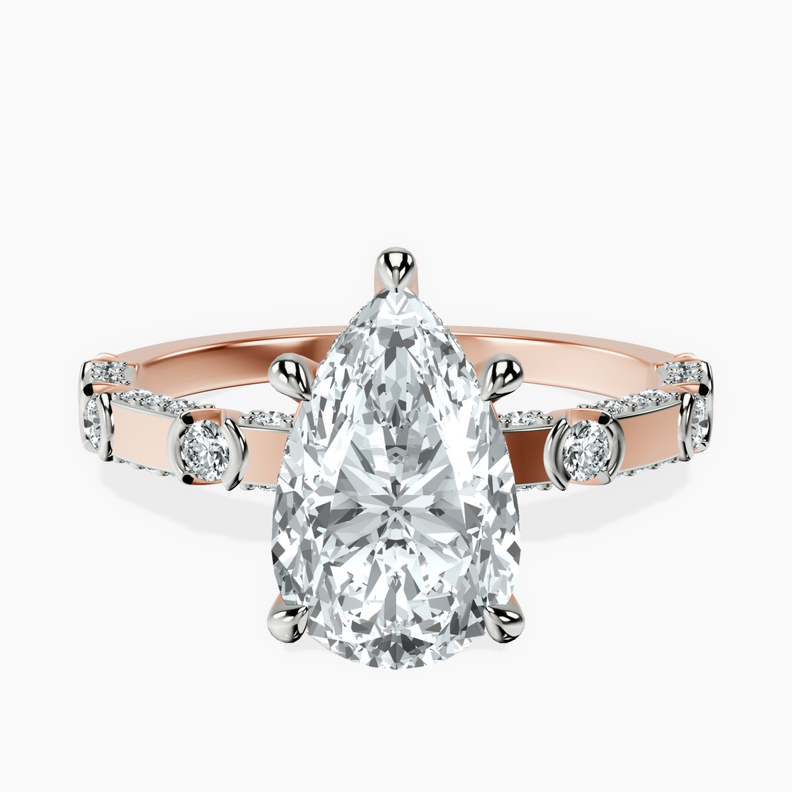 10kt Rose Gold Majestic Love Lab Diamond Accent Ring front image
