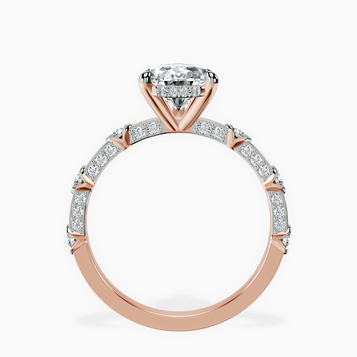 10kt Rose Gold Majestic Love Lab Diamond Accent Ring side right image one