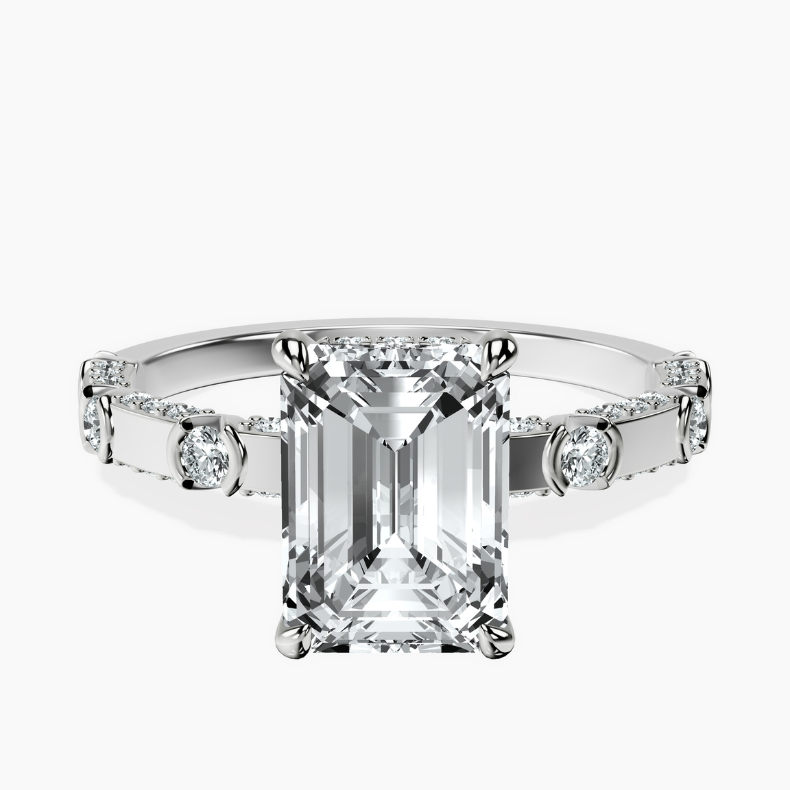 14kt White Gold Majestic Love Lab Diamond Accent Ring front image