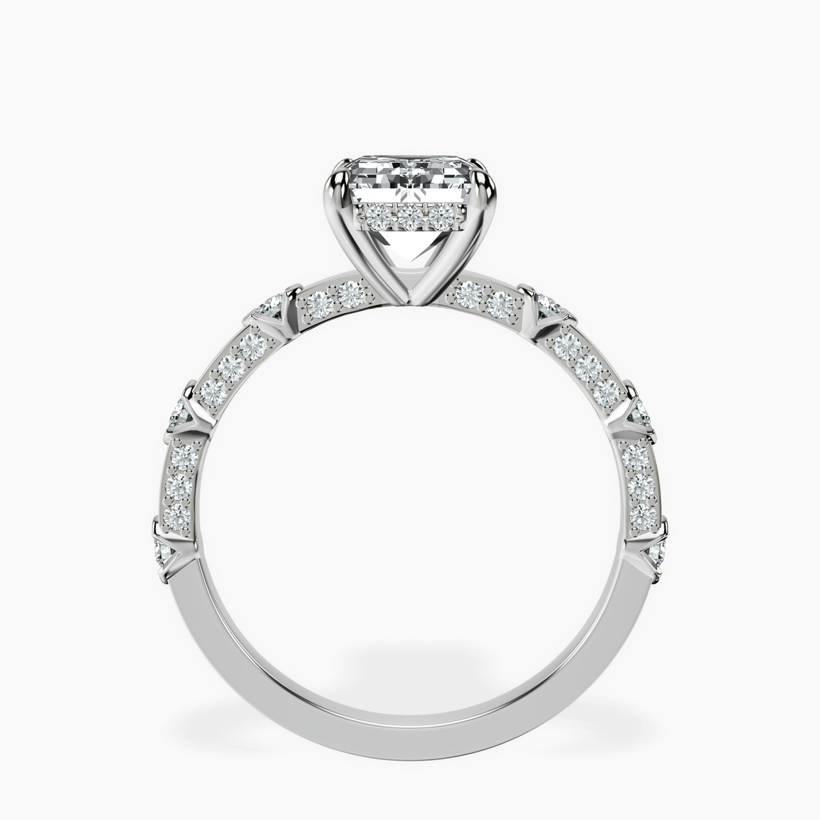 14kt White Gold Majestic Love Lab Diamond Accent Ring side right image one