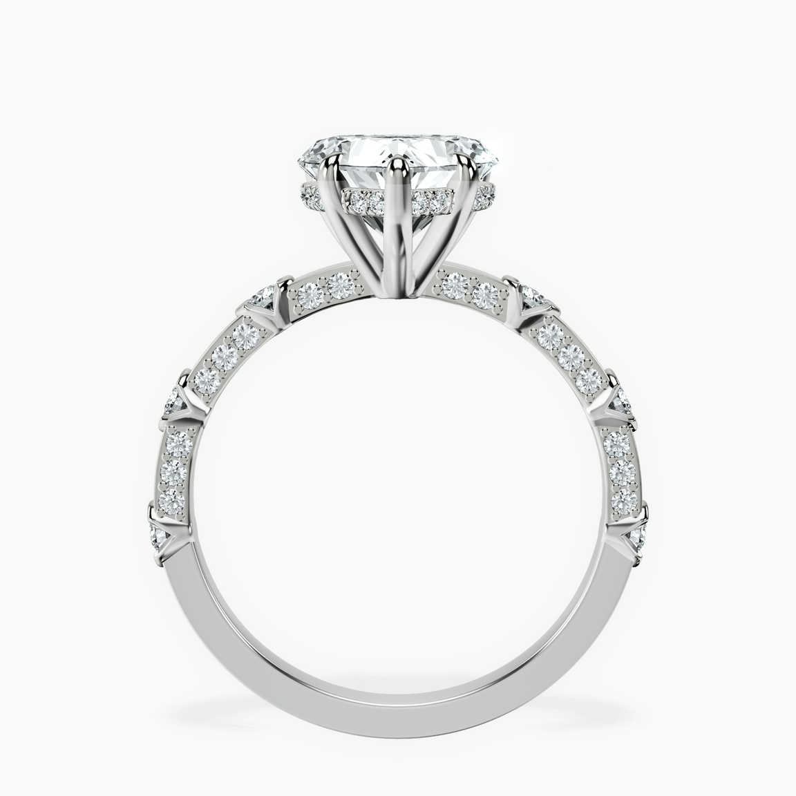 Platinum Majestic Love Lab Diamond Accent Ring side right image one