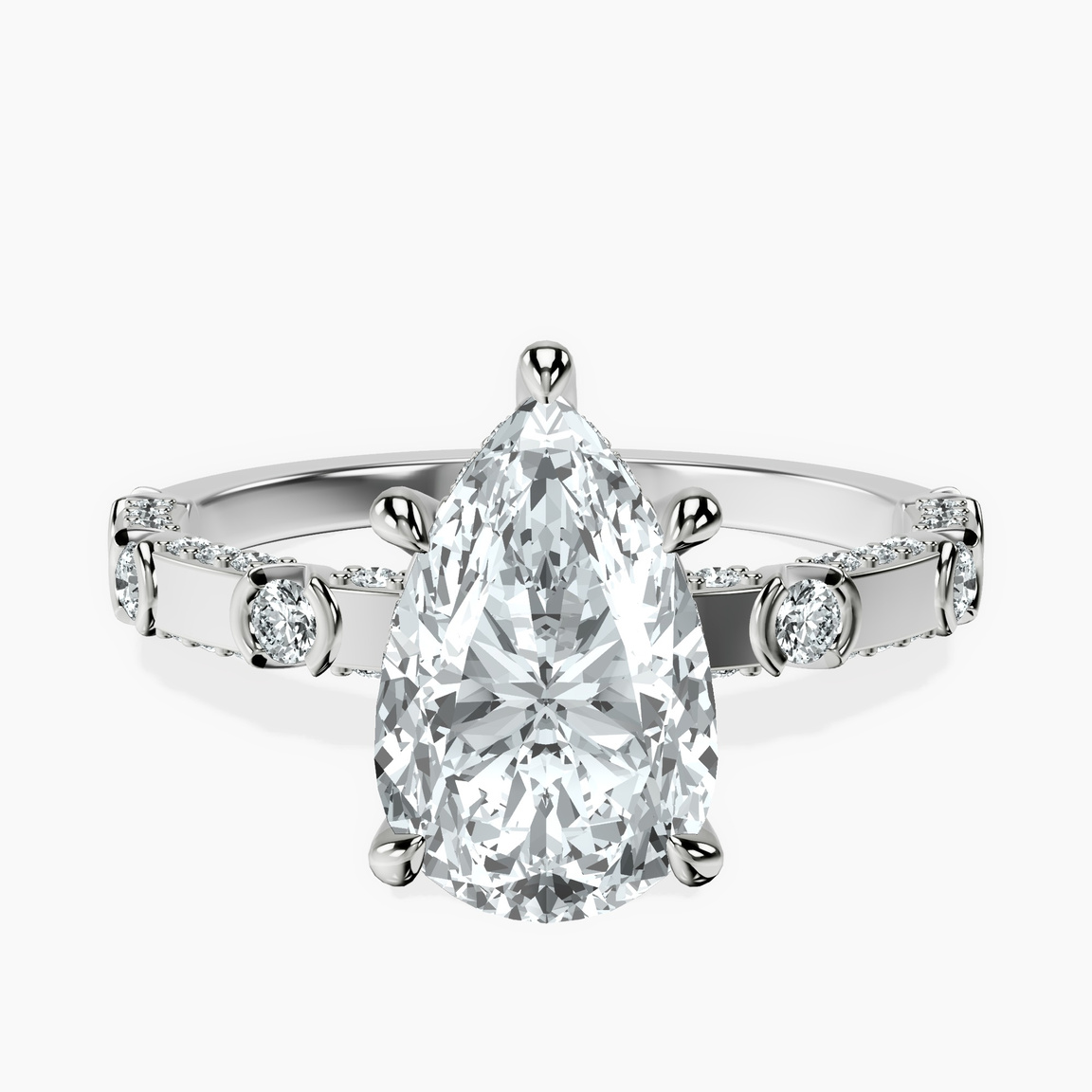 10kt White Gold Majestic Love Lab Diamond Accent Ring front image