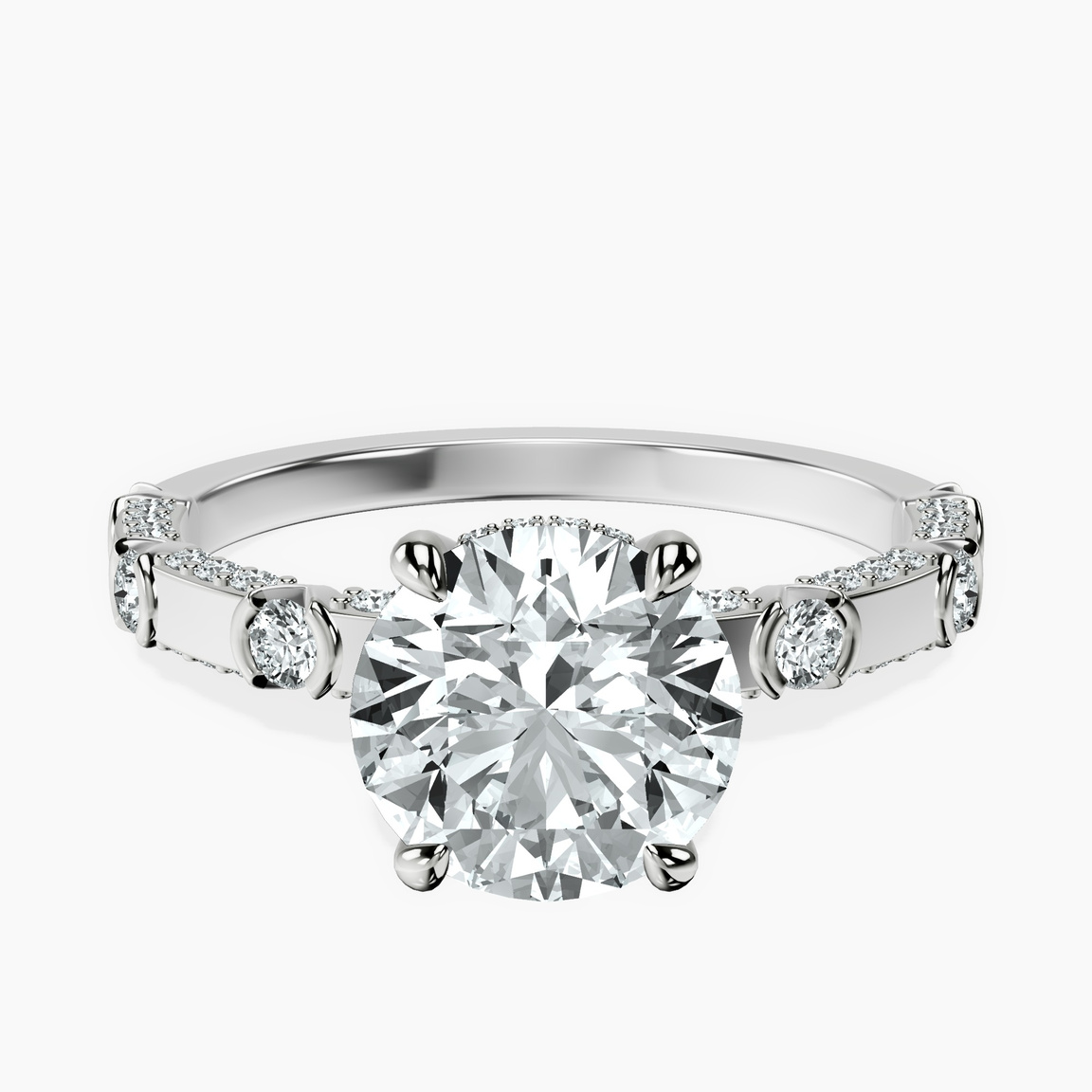14kt White Gold Majestic Love Lab Diamond Accent Ring front image