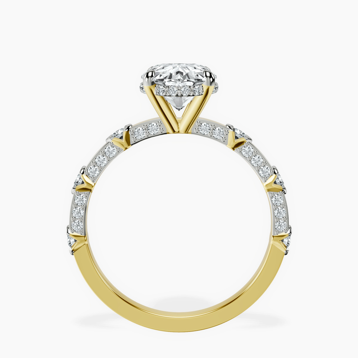10kt Yellow Gold Majestic Love Lab Diamond Accent Ring side right image one