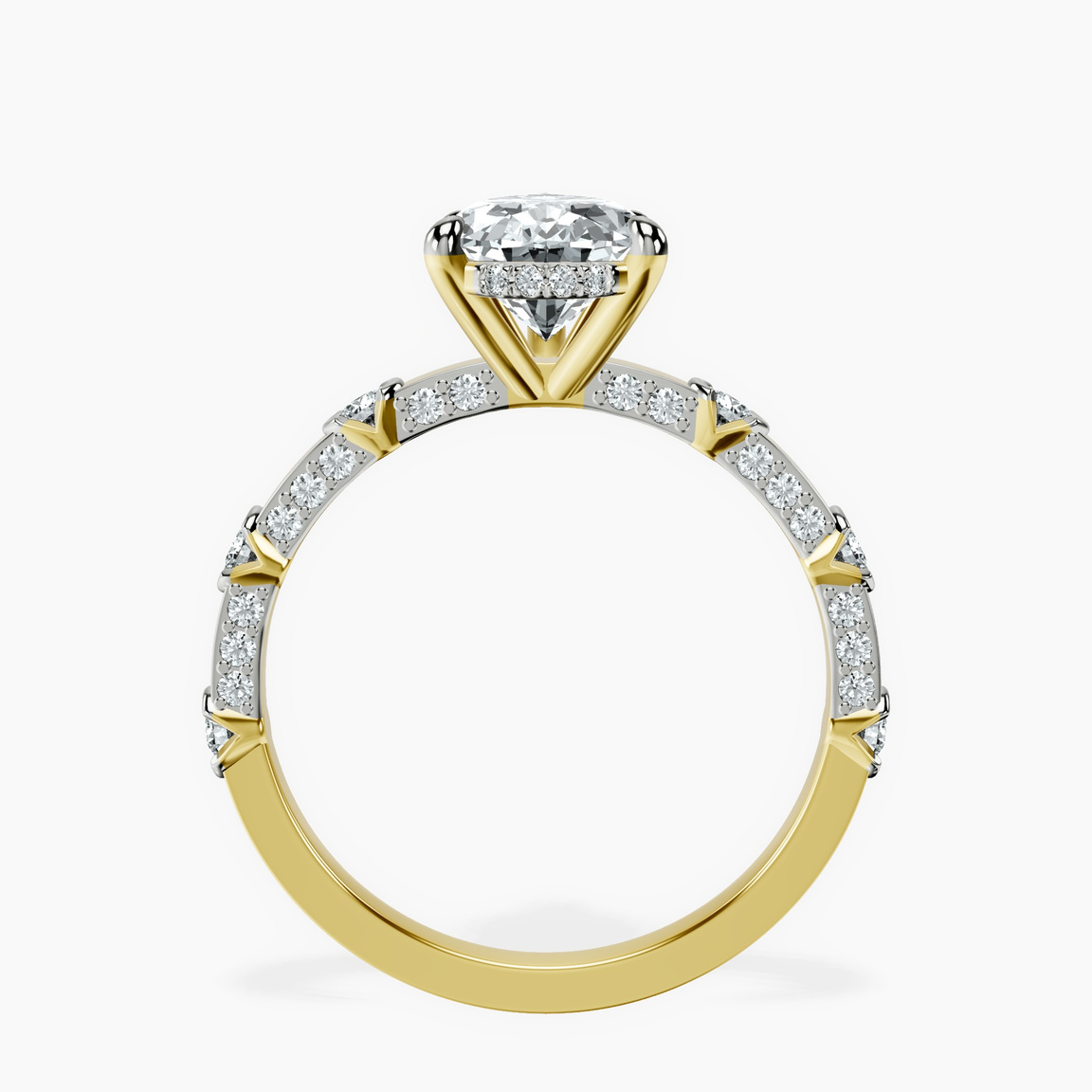 18kt Yellow Gold Majestic Love Lab Diamond Accent Ring side right image one