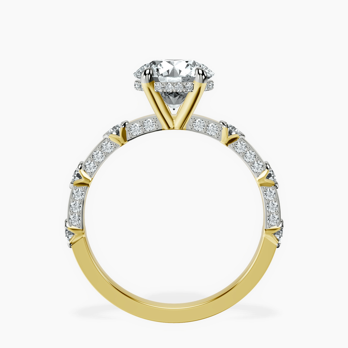 18kt Yellow Gold Majestic Love Lab Diamond Accent Ring side right image one