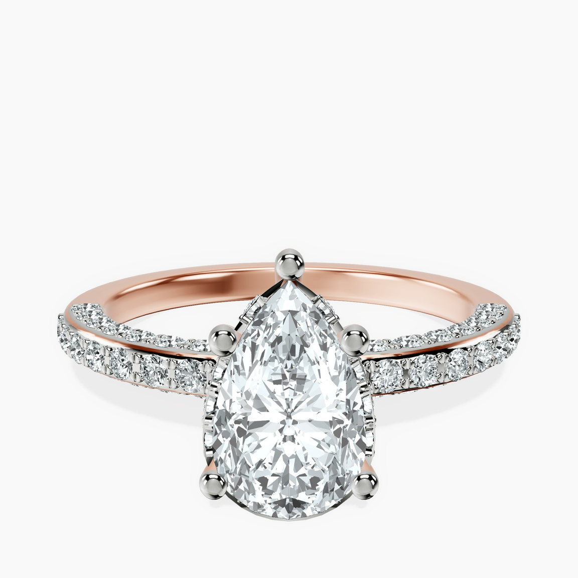 10kt Rose Gold Adele Secret Double Halo Lab Diamond Ring front image