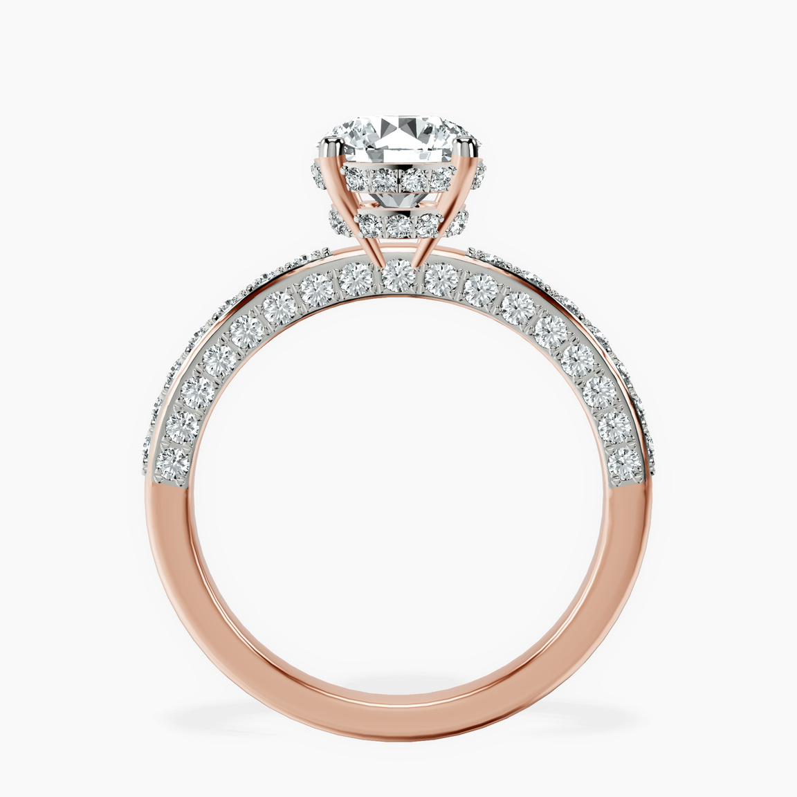 9ct Rose Gold Atria Secret Double Halo Lab Diamond Ring side right image one